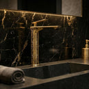 Custom Moroccan Engraved Brass Faucet – Aged Gold Ornate Arabesque Sink Tap