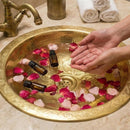 Handmade Moroccan Brass Sink – Engraved Hammered Vessel Basin