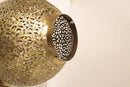 Handcrafted Moroccan Brass Filigree Globe Pendant Light – Arabesque Cutout Gold Ceiling Lamp