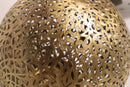 Handcrafted Moroccan Brass Filigree Globe Pendant Light – Arabesque Cutout Gold Ceiling Lamp