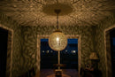Handcrafted Moroccan Brass Filigree Globe Pendant Light – Arabesque Cutout Gold Ceiling Lamp