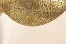 Handcrafted Brass Filigree Pendant Light – Boho Arabesque Cutout Gold Ceiling Lamp