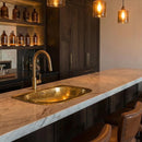 Handmade Moroccan Brass Sink | Rectangular Patina Basin