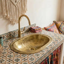 Handmade Moroccan Brass Sink | Rectangle Wash Basin