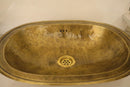 Handmade Moroccan Brass Sink | Rectangle Wash Basin