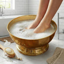 Handmade Moroccan Brass Foot Bath Bowl | Hammered Pedestal Spa Basin
