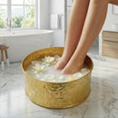 Handmade Moroccan Brass Foot Bath Bowl | Engraved Riad Spa Decor