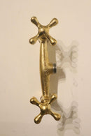 Handmade Moroccan Brass Faucet – Aged Cross Handle Bridge Tap, Rustic Luxury Fixture