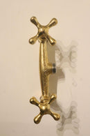 Handmade Moroccan Brass Faucet – Aged Cross Handle Bridge Tap, Rustic Luxury Fixture