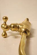 Handmade Moroccan Brass Faucet – Aged Gold Gooseneck Cross Handle Tap