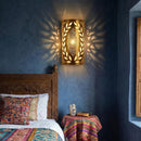 Handmade Moroccan Brass Wall Sconce, Leaf Cutout Arabesque Lighting