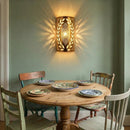 Handmade Moroccan Brass Wall Sconce, Leaf Cutout Arabesque Lighting