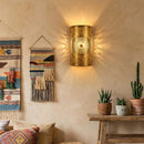 Handmade Moroccan Brass Wall Sconce, Starburst Arabesque Light