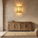 Custom Moroccan Brass Wall Sconce, Arabesque Cutout Lamp, Boho Riad Decor