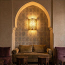 Custom Moroccan Brass Wall Sconce, Arabesque Cutout Lamp, Boho Riad Decor