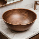 Handmade Moroccan Brass Round Vessel Sink, Hammered Bathroom Vanity Bowl, Countertop Basin, Artisan Multi-Finish