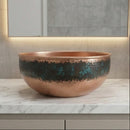 Hand-Hammered Moroccan Brass Vessel Sink, Round Vanity Basin, Boho Bathroom Statement