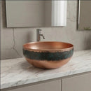 Hand-Hammered Moroccan Brass Vessel Sink, Round Vanity Basin, Boho Bathroom Statement