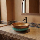 Handmade Moroccan Brass Round Vessel Sink, Hammered Brass Bathroom Vanity Basin, Artisan Bath Decor