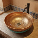 Handmade Moroccan Brass Round Vessel Sink, Hammered Brass Bathroom Vanity Basin, Artisan Bath Decor