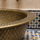 Handmade Brass Moroccan Sink – Round Hammered Vessel Basin