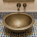 Handmade Brass Moroccan Sink – Round Hammered Vessel Basin