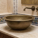 Handmade Brass Moroccan Sink – Round Hammered Vessel Basin