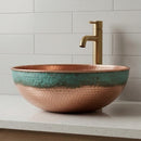 Hand Hammered Copper Sink: Moroccan Artisanal Brass Vessel Bowl