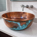 Hand Hammered Copper Round Sink, Moroccan Artisan Craftsmanship