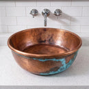 Hand Hammered Copper Round Sink, Moroccan Artisan Craftsmanship