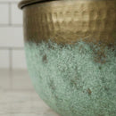 Hand Hammered Brass Sink, Moroccan Craftsmanship, Verdigris Finish, Round Vessel