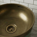 Hand Hammered Brass Sink, Moroccan Craftsmanship, Verdigris Finish, Round Vessel