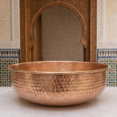 Handmade Hammered Brass Moroccan Vessel Sink, Round Antique Bathroom Basin