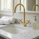Handmade Solid Brass Moroccan Faucet: Vintage Cross Handle Sink Tap