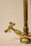 Handmade Solid Brass Moroccan Faucet: Vintage Cross Handle Sink Tap