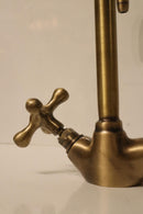 Handmade Moroccan Brass Faucet, Antique Gooseneck Style, Solid Brass Sink Tap