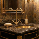 Handmade Moroccan Brass Faucet, Antique Gooseneck Style, Solid Brass Sink Tap