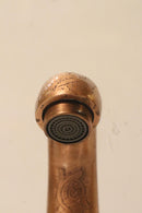 Engraved Aged Brass Faucet – Moroccan Style Cross Handle Mixer Tap
