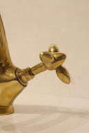 Handmade Moroccan Brass Faucet | Aged Gold Vintage Bathroom Tap, Cross Handle Mixer