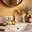 Moroccan Brass Faucet – Aged Cross Handle Tap for Bathroom Kitchen