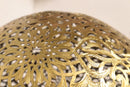 Handcrafted Moroccan Brass Filigree Globe Pendant Light – Arabesque Cutout Gold Ceiling Lamp