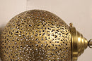Handcrafted Moroccan Brass Filigree Globe Pendant Light – Arabesque Cutout Gold Ceiling Lamp