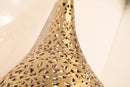 Moroccan Brass Teardrop Pendant Light | Perforated Arabesque Cutout Oriental Hallway Ceiling Lamp | Boho Decor