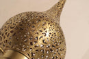 Moroccan Brass Teardrop Pendant Light | Perforated Arabesque Cutout Oriental Hallway Ceiling Lamp | Boho Decor