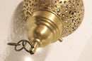 Moroccan Brass Teardrop Pendant Light | Perforated Arabesque Cutout Oriental Hallway Ceiling Lamp | Boho Decor