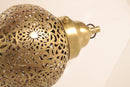 Moroccan Brass Teardrop Pendant Light | Perforated Arabesque Cutout Oriental Hallway Ceiling Lamp | Boho Decor
