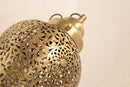 Moroccan Brass Teardrop Pendant Light | Perforated Arabesque Cutout Oriental Hallway Ceiling Lamp | Boho Decor