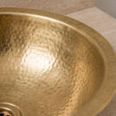 Handmade Hammered Brass Round Vessel Sink, Moroccan Gold Bathroom Vanity Basin