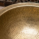 Hand Hammered Moroccan Brass Vessel Sink, Round Gold Tone Bathroom Vanity Basin