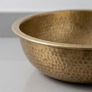 Hand-Hammered Brass Vessel Sink, Round Moroccan Gold Bathroom Basin